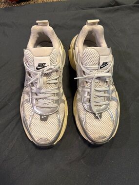 Nike Beige and Silver V2K shoes